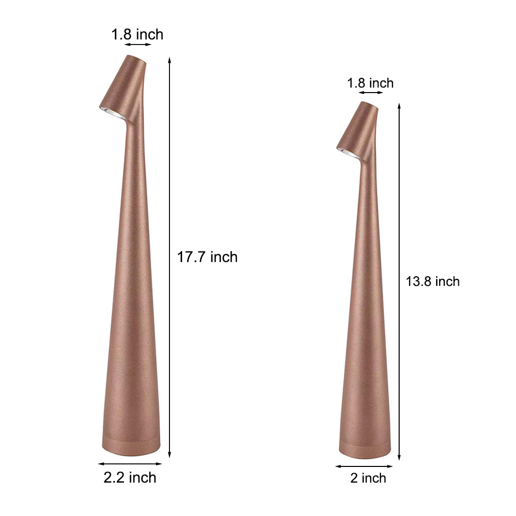 AuroraGlow - Lámpara de mesa cónica elegante con luz descendente y posibilidad de carga USB