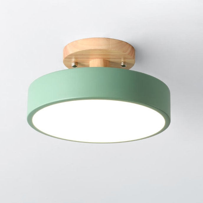Scandinavian Style Round LED Semi-Recessed Ceiling Lamp