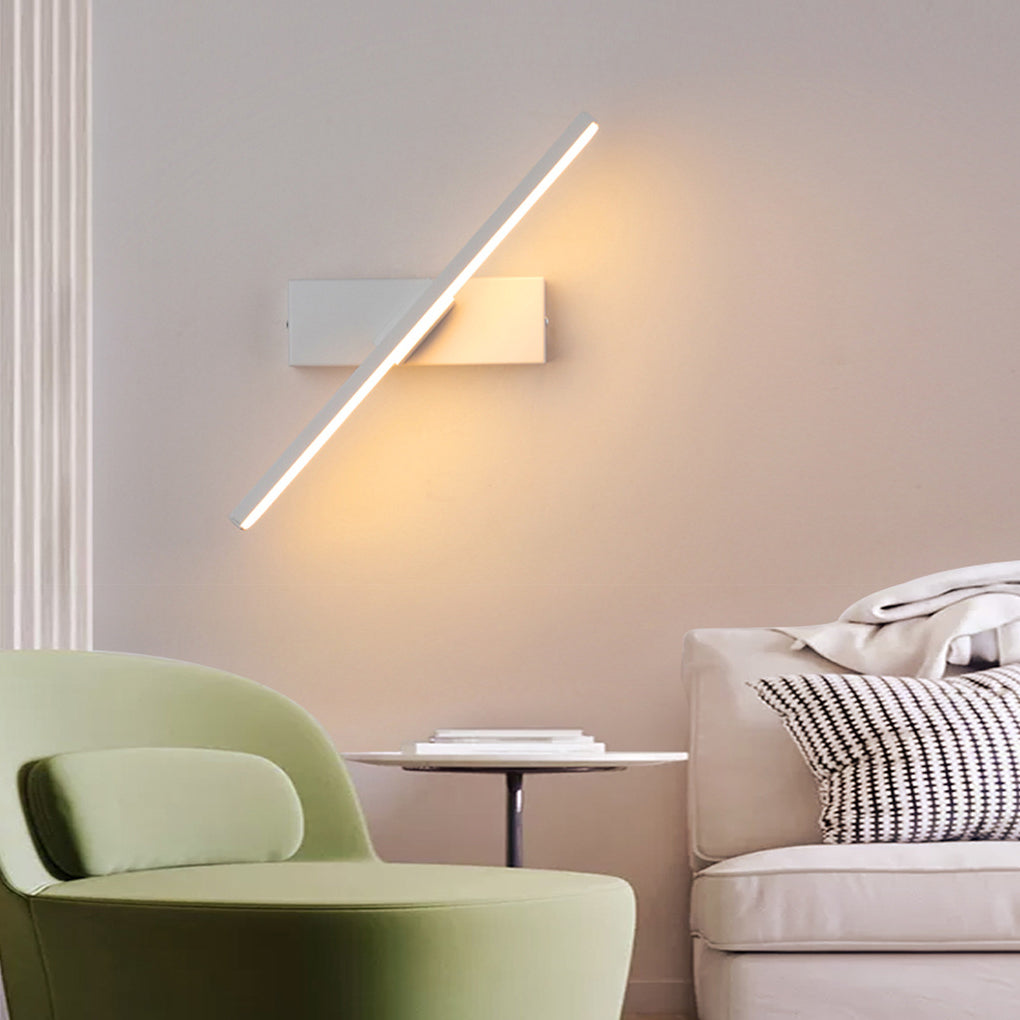 Lámpara de pared moderna con tira LED giratoria, aplique de pared iluminación