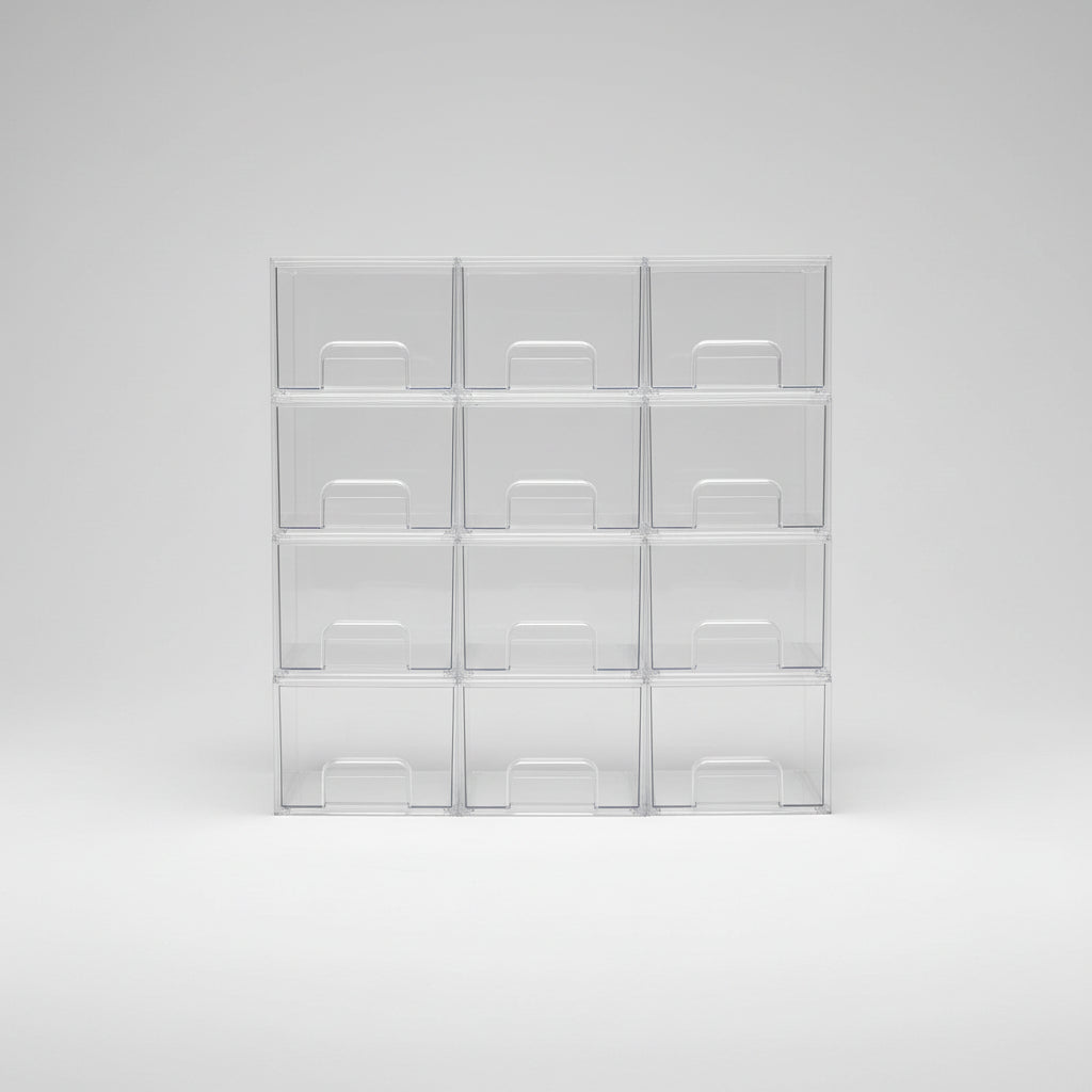 Organizador Transparente para Gaveta Joias Cosmética Caixas Empilháveis