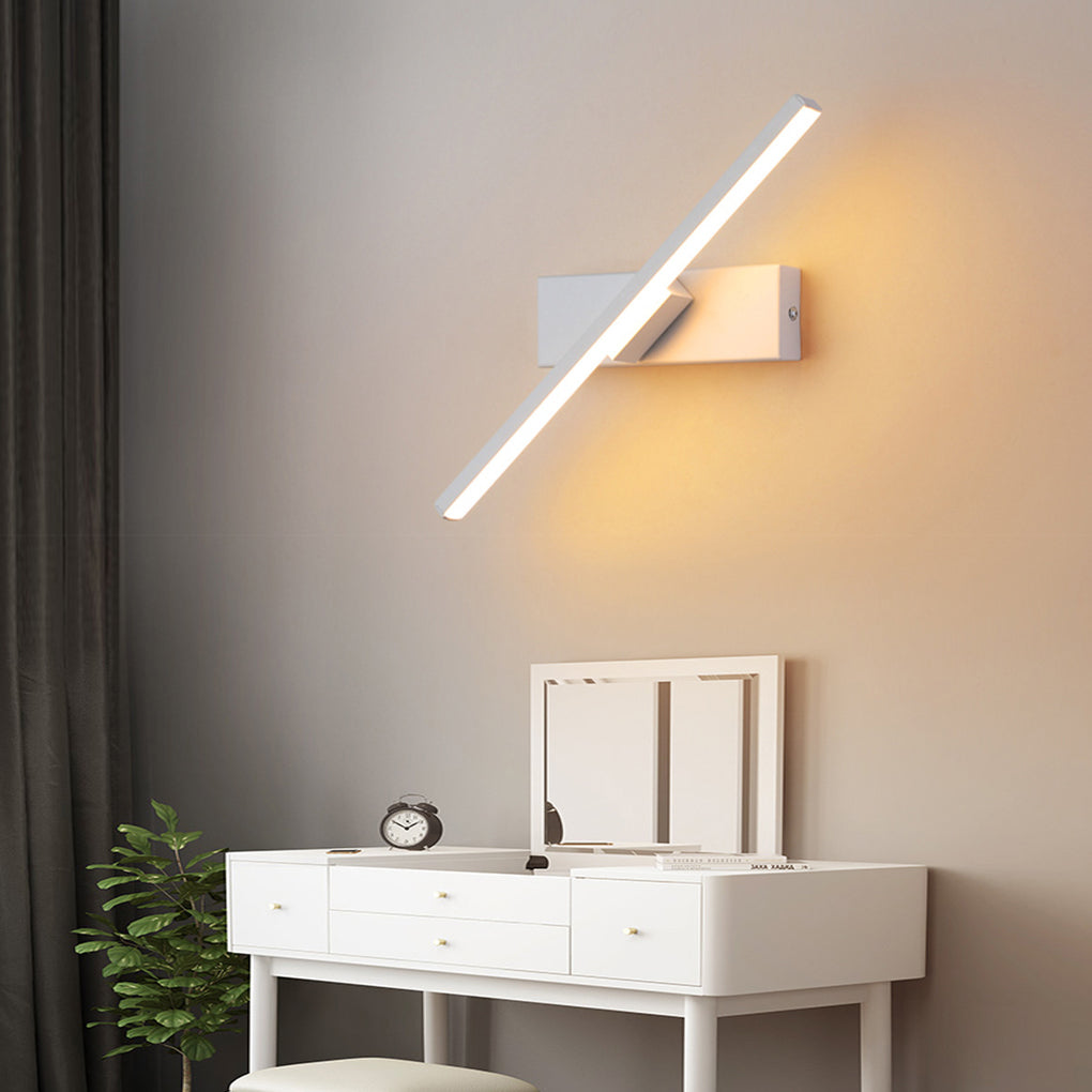 Lámpara de pared moderna con tira LED giratoria, aplique de pared iluminación