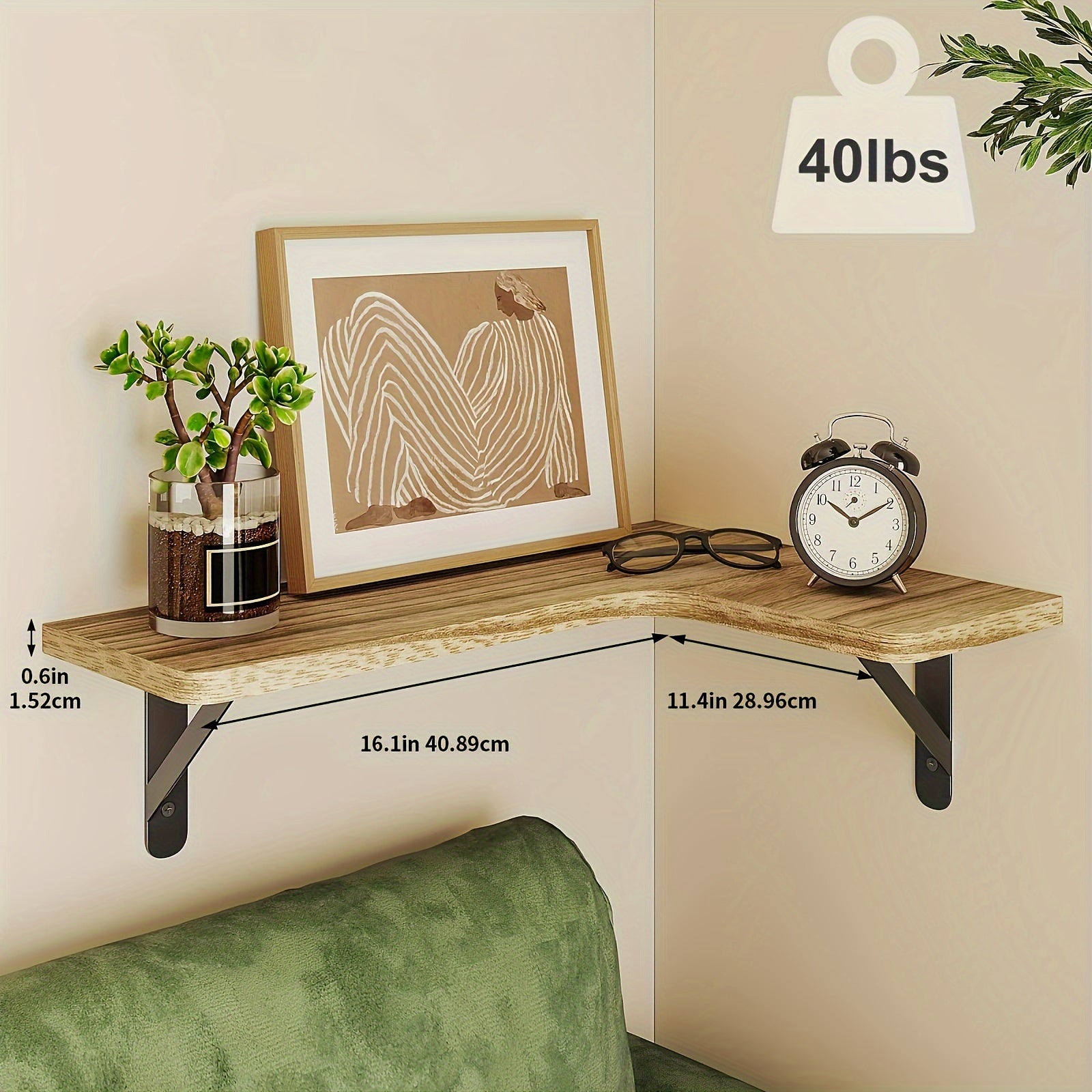 CornerShelf - Zwevende Hoekplank Set van 3/5 - Houten Opslag voor Kamers