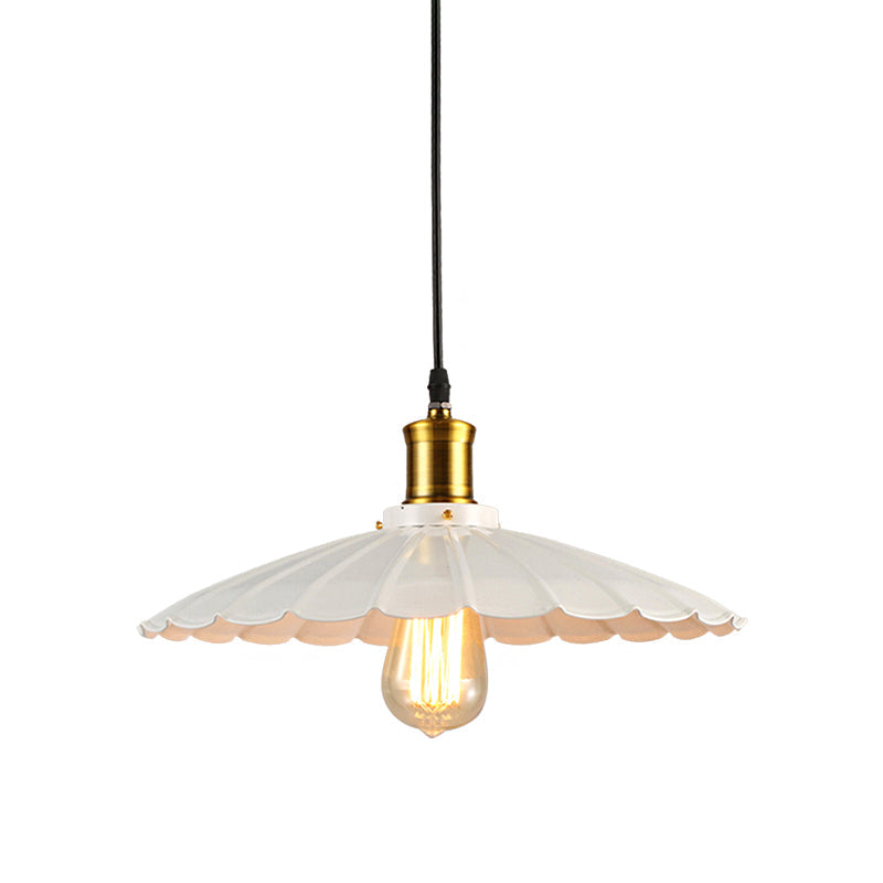 Industrial Wave Pendant Lamp 1-Light in Black/White
