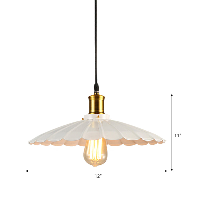 Industrial Wave Pendant Lamp 1-Light in Black/White