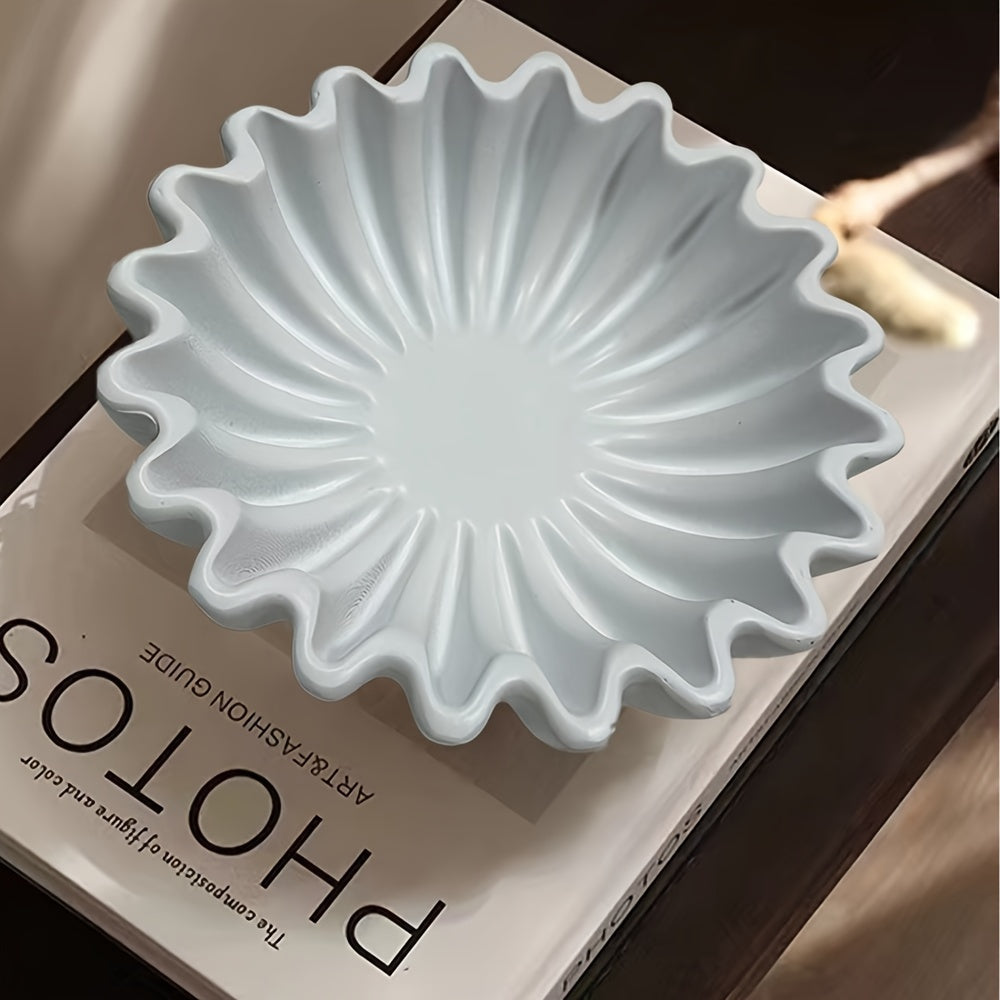 EleganceBowl - Hars Kom met Groeven & Golvende Randen voor Woonkamer Decor