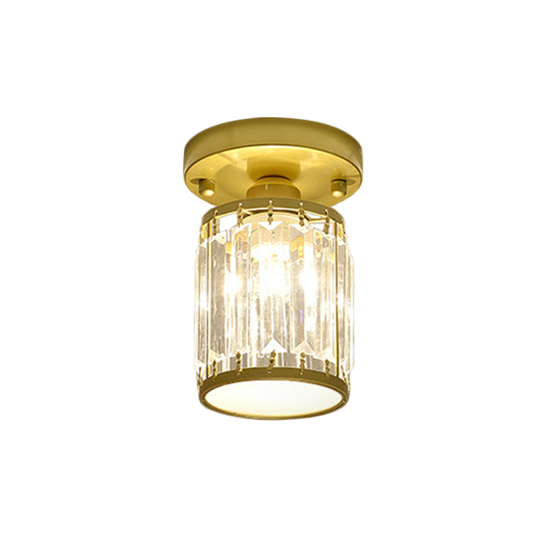 Kristal Foyer Plafondlamp - Modern Zwart/Goud Semi-Flush Design