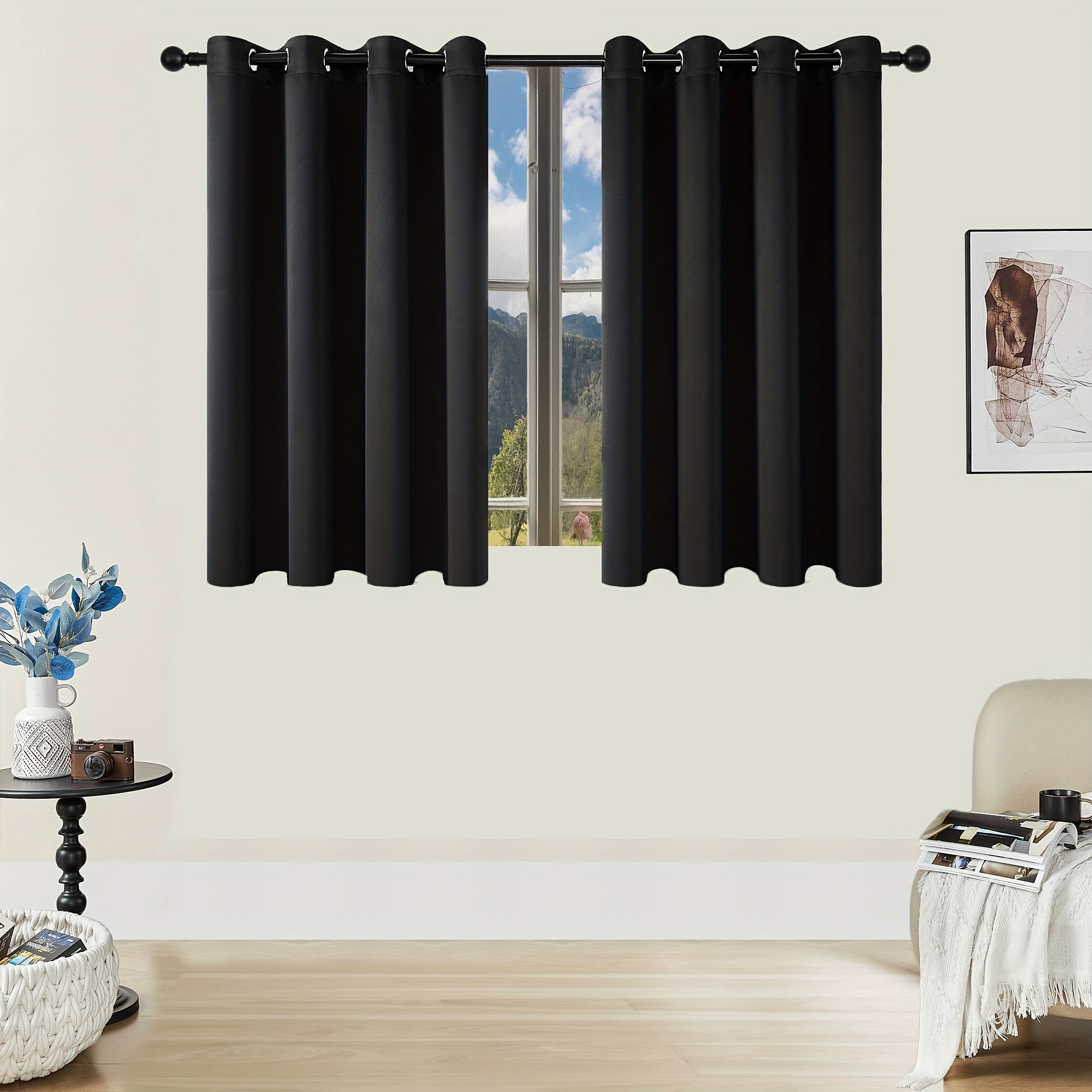 Tende Oscuranti - 2 Pezzi Tende Moderne in Poliestere con Isolamento Termico e Anelli