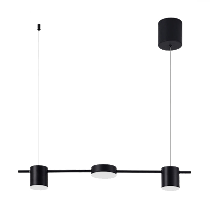 Lampada a sospensione in alluminio a tamburo Isola Moderna Semplice 3/5 luci Nero/Oro Lampada da soffitto in luce calda/bianca