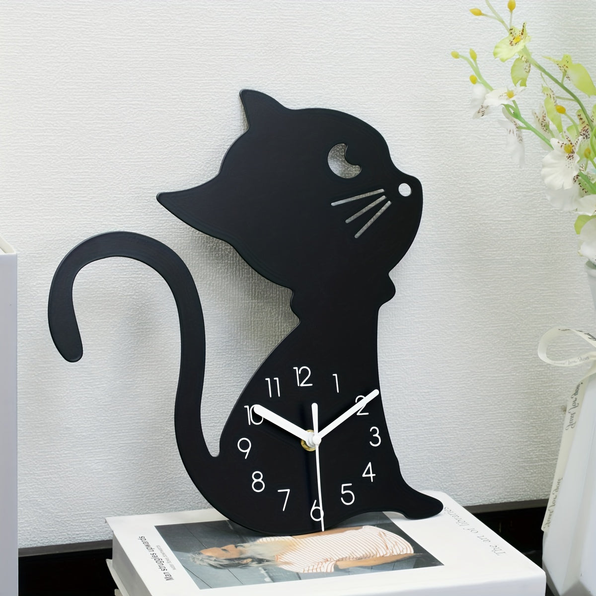 ModernPaws - Reloj de Pared Creativo para Gatos para un Interior con Estilo