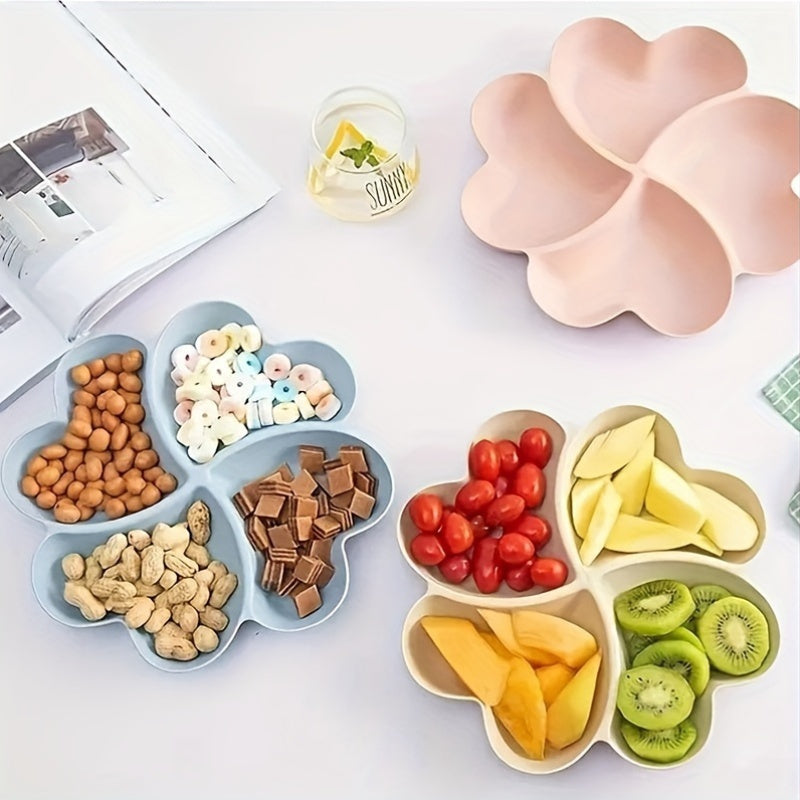 FlowerServe - Set van 4 Bloemvormige Serveerschalen voor Snacks & Fruit