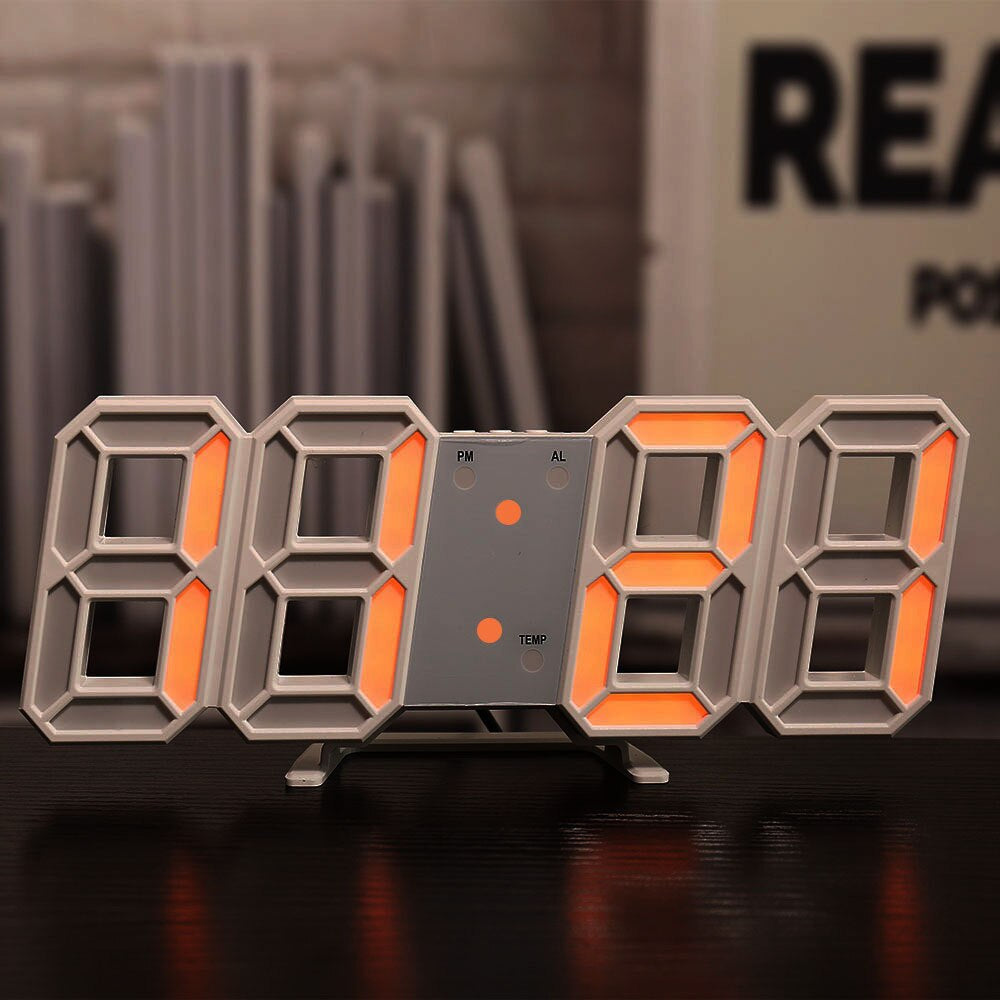 LED Digital Wall Clock - Temperature and Alarm
