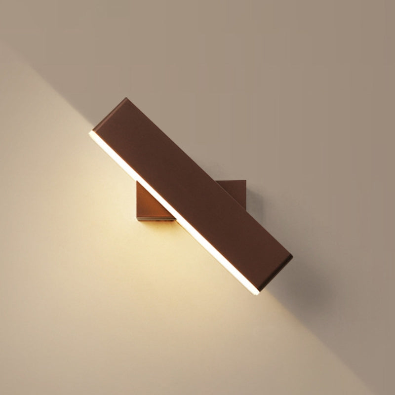 Lámpara de pared LED minimalista Aqsa - Negro/Oro/Marrón, Dormitorio, Metal