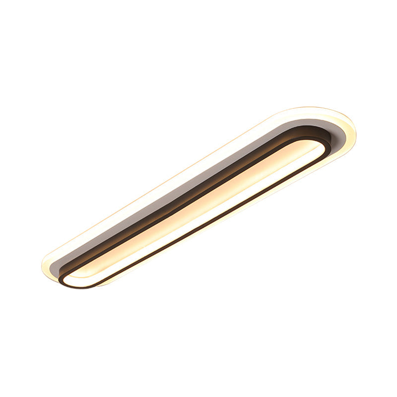 Ovale LED Plafondlamp Zwart/Wit met Acryl Diffuser