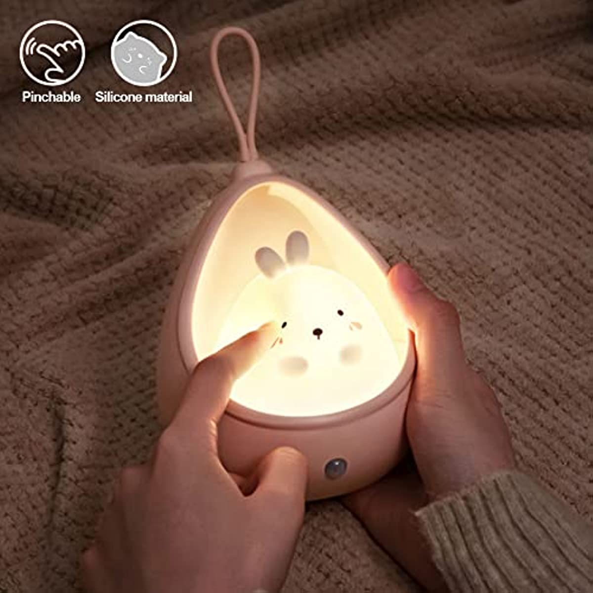 BunnyGlow - USB Oplaadbare Dieren Nachtlamp met Bewegingssensor