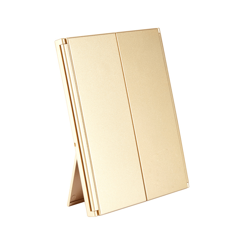 Driezijdige LED Make-up Spiegel – Draagbare Opvouwbare Trifold Spiegel met Verlichting