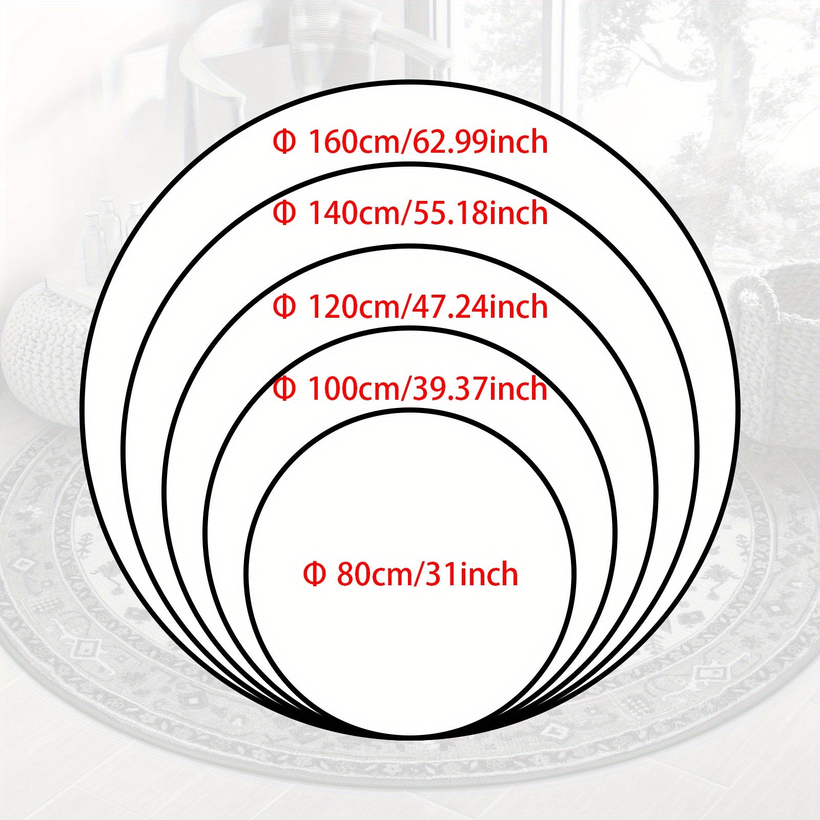 Zwart Gouden Mandala Ronde Tapijt – Antislip, Wasbaar Tapijt voor Slaapkamer, Woonkamer, Kantoor, Machinewasbaar Vloerkleed