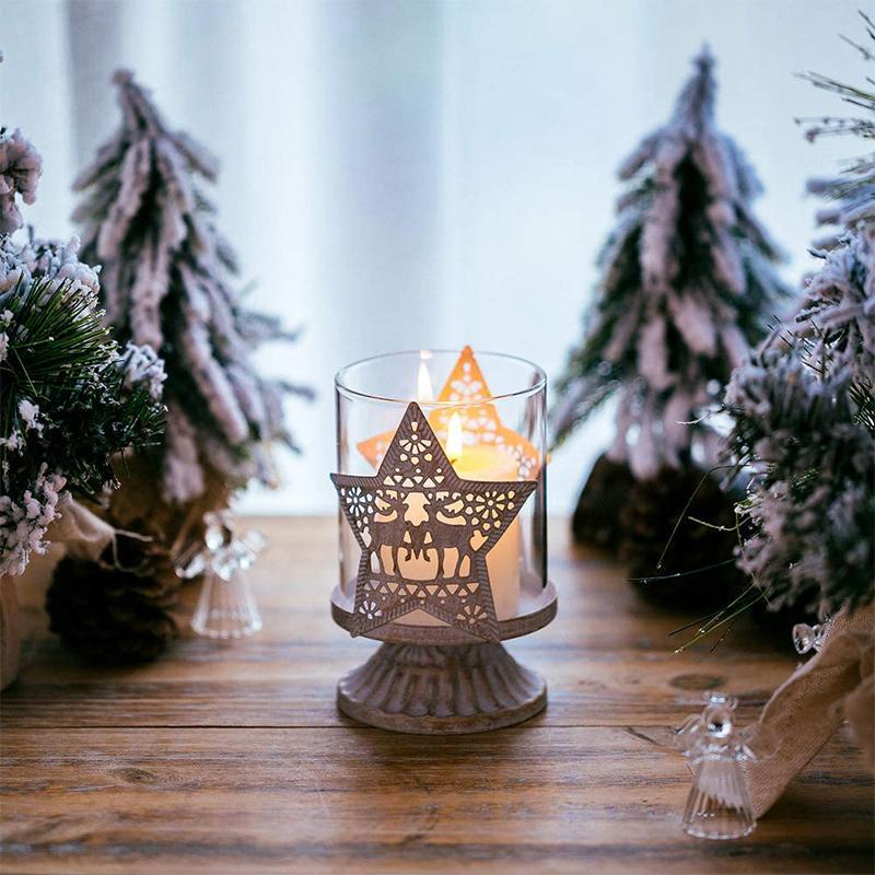 4-Delige Vintage Antieke Pilaar Kandelaar Set