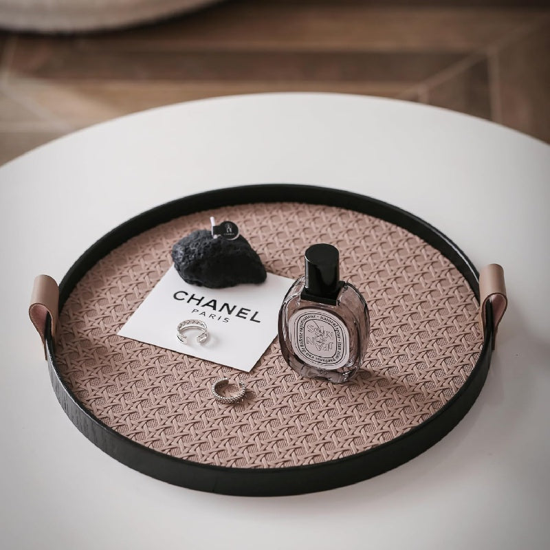 LeatherVault - Vassoio in pelle vintage con scomparto portaoggetti