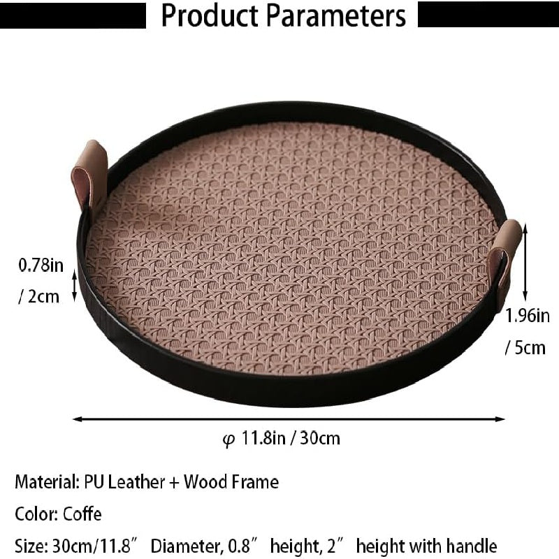 LeatherVault - Vassoio in pelle vintage con scomparto portaoggetti