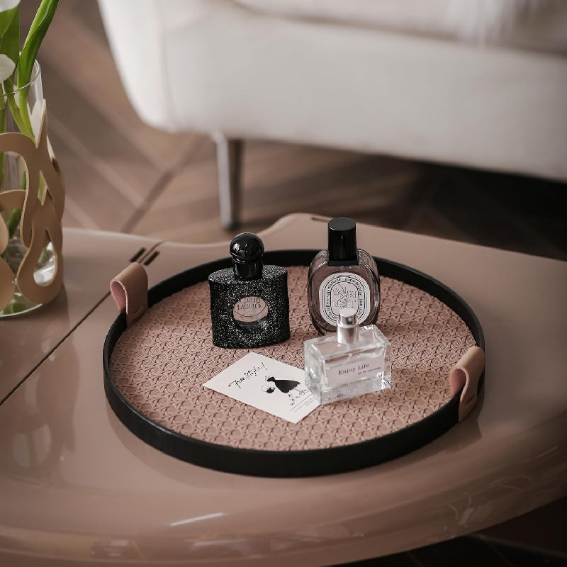 LeatherVault - Vassoio in pelle vintage con scomparto portaoggetti