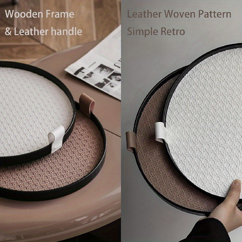 LeatherVault - Vassoio in pelle vintage con scomparto portaoggetti