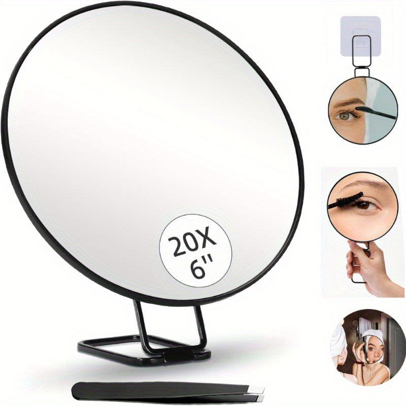 Espejo de maquillaje con aumento 10/20/30X con soporte de 360° y ventosas