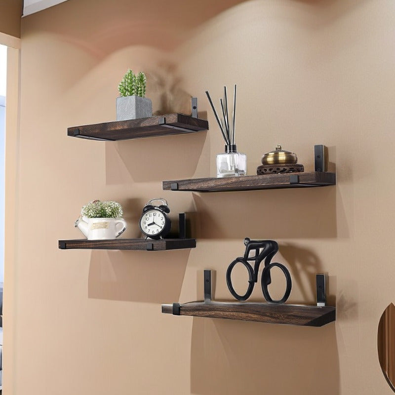 GlamShelf - Set van 4 Houten Wandplanken - Opslag voor Woonkamer