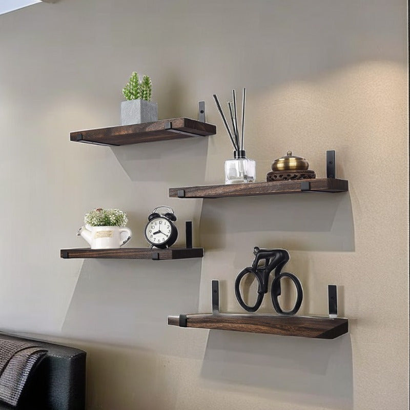 GlamShelf - Set van 4 Houten Wandplanken - Opslag voor Woonkamer