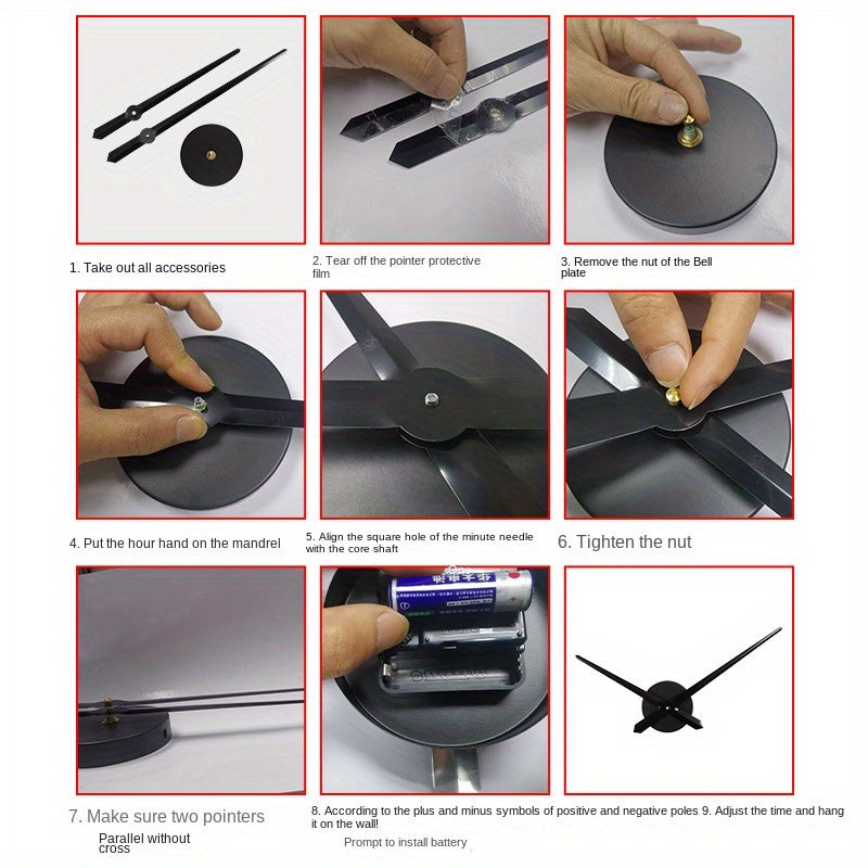 Reloj de pared DIY con esfera metálica - Movimiento silencioso para decoración del hogar