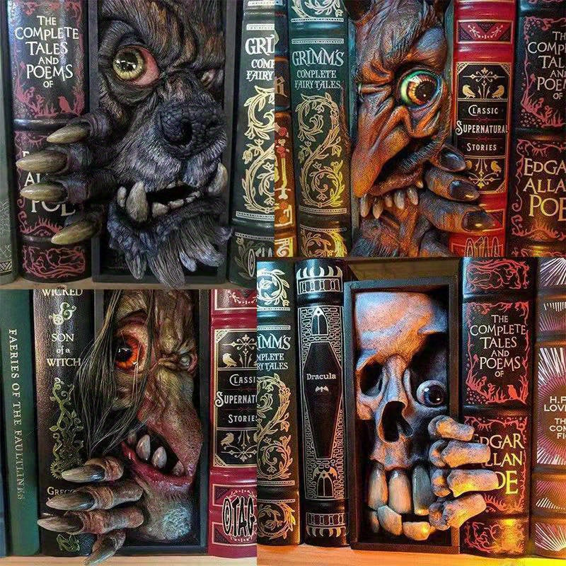 MonsterBookend - Fermalibri Mostro Horror 3D per Decorazione Casa