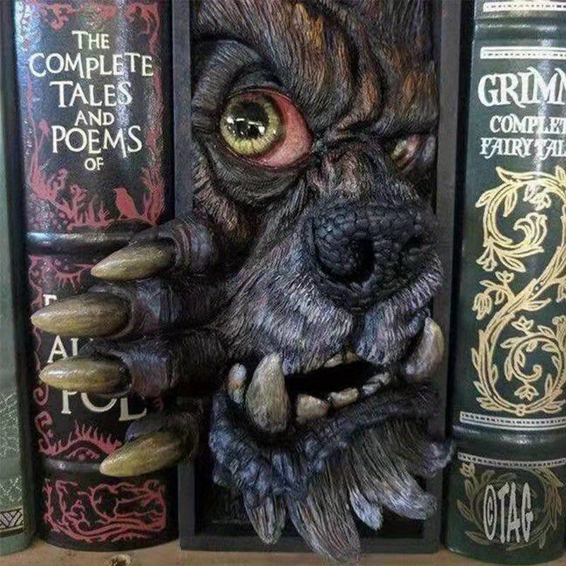 MonsterBookend - Fermalibri Mostro Horror 3D per Decorazione Casa