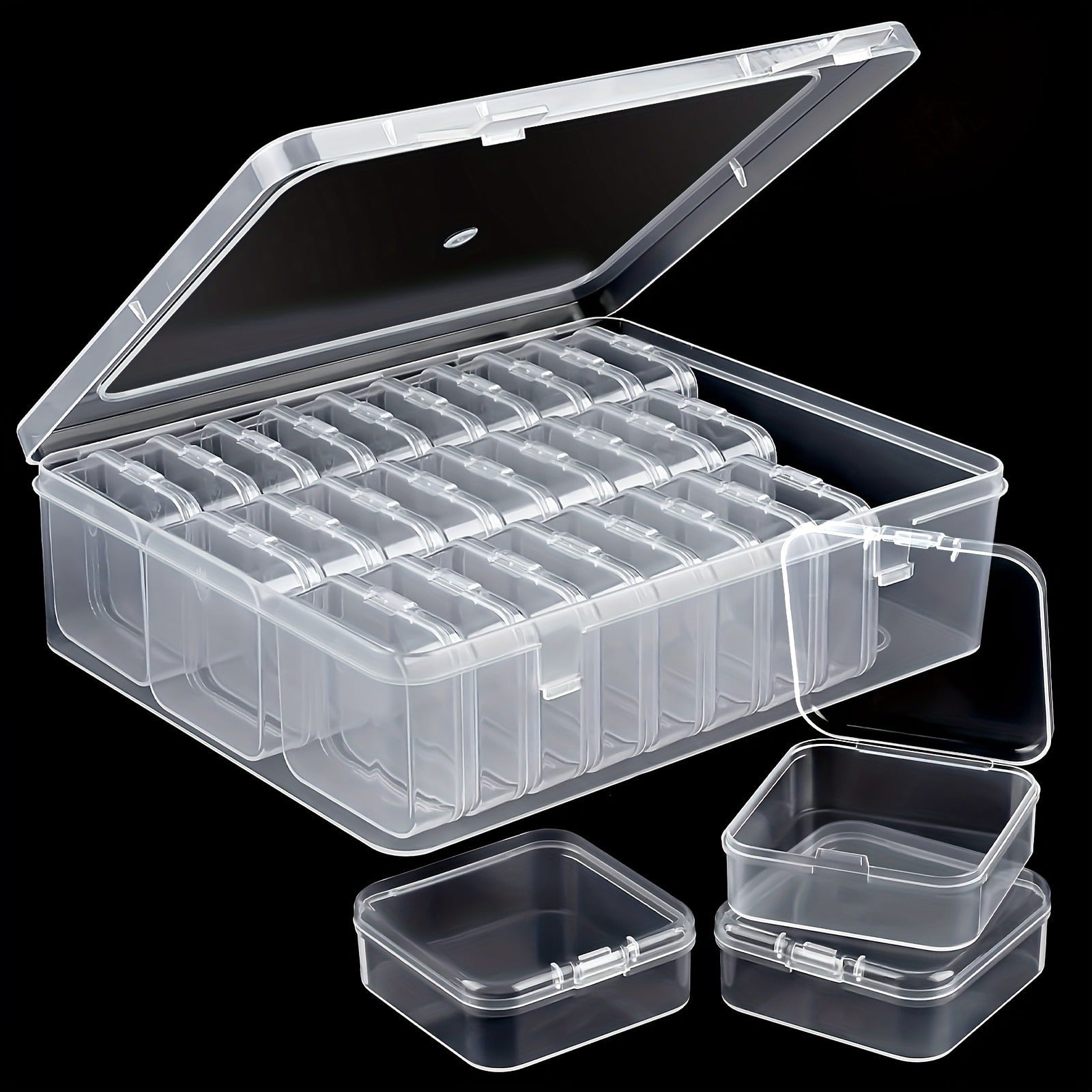 Set di Organizer per Mini Perline da 30 Pezzi - Scatole Trasparenti