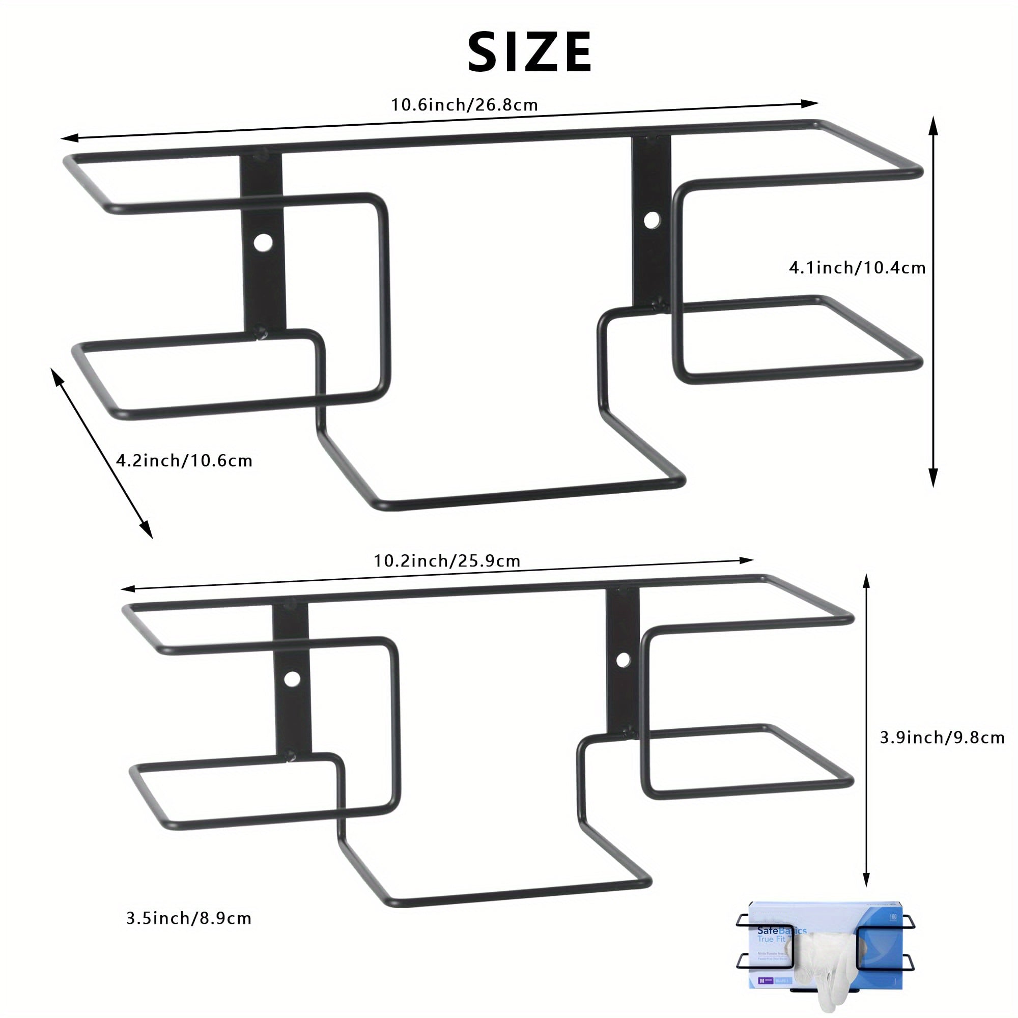SteelShelf - Metalen Wandmontage Opbergrekken 2-Pack Zwevende Plank