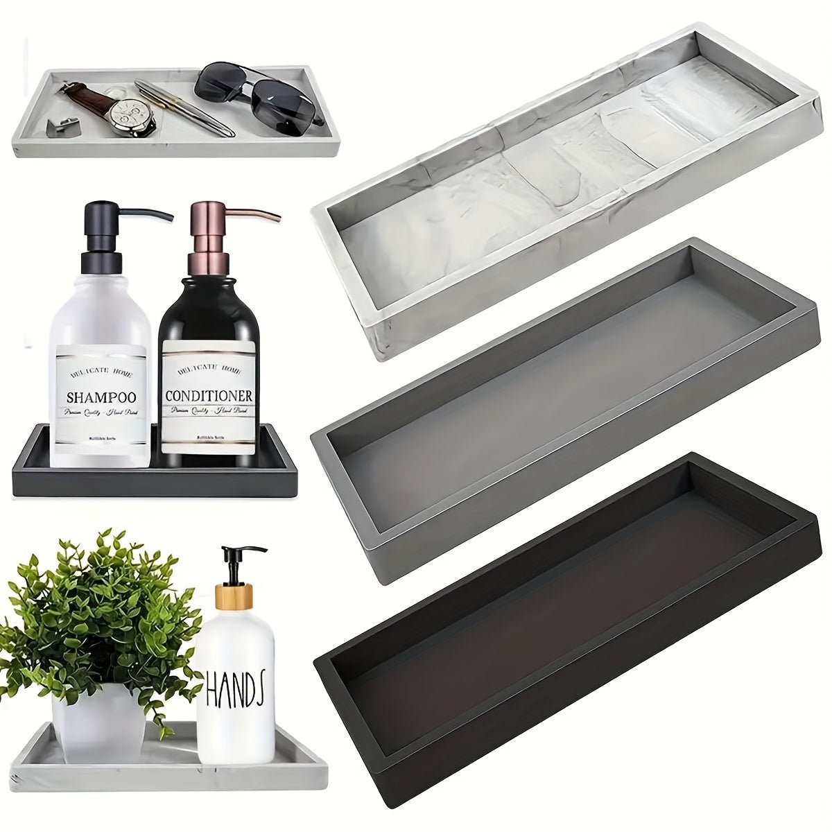 SiliconeTray - Elegante organizer per toeletta in silicone per bagno e decorazioni