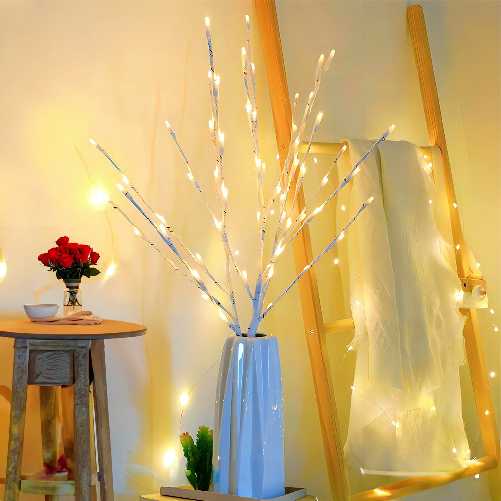 BranchGlow - Lámpara de pie Majisu LED Tak, 69,85 cm, 20 LED Blanco cálido