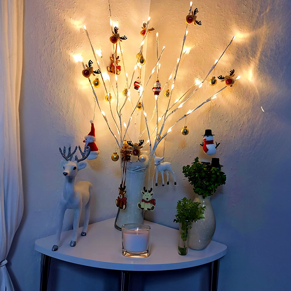 BranchGlow - Lámpara de pie Majisu LED Tak, 69,85 cm, 20 LED Blanco cálido