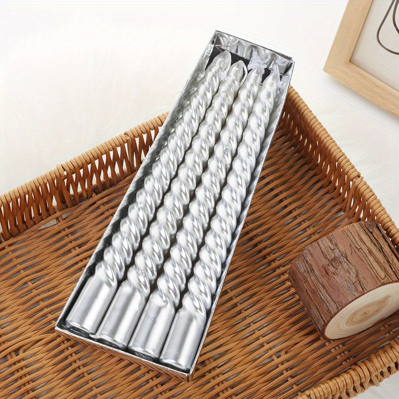 Elegante 8-Inch Europese Kaarsenhouder - Kleurvol Plated Draadontwerp voor Diner, Bruiloften & Thuisdecoratie