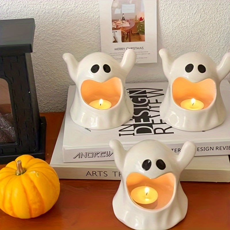 Halloween Spook Keramische Kaarsenhouder - Aromatherapie Tafel Kandelaars, Feestelijke Decoratie (1 Stuk)
