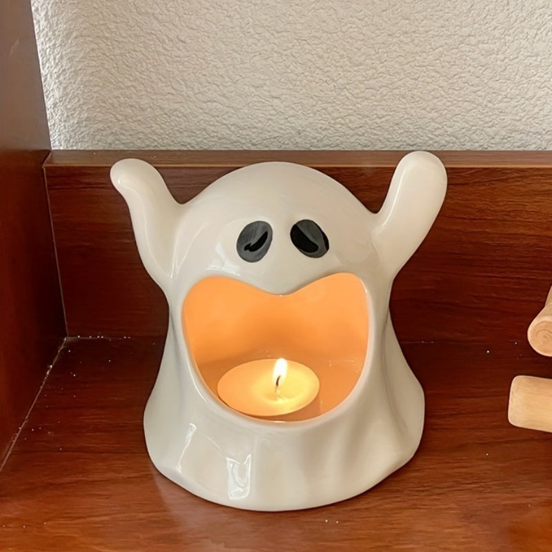 Halloween Spook Keramische Kaarsenhouder - Aromatherapie Tafel Kandelaars, Feestelijke Decoratie (1 Stuk)