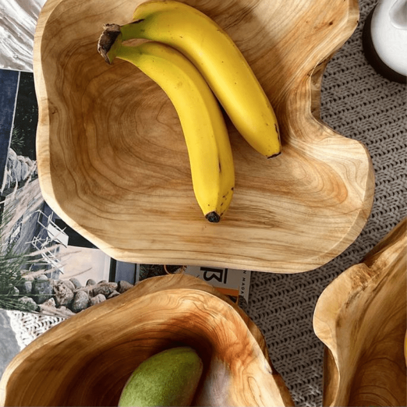 OctaWood-Fruitkom - Achthoekige Massief Houten Kom voor Thuis & Restaurant