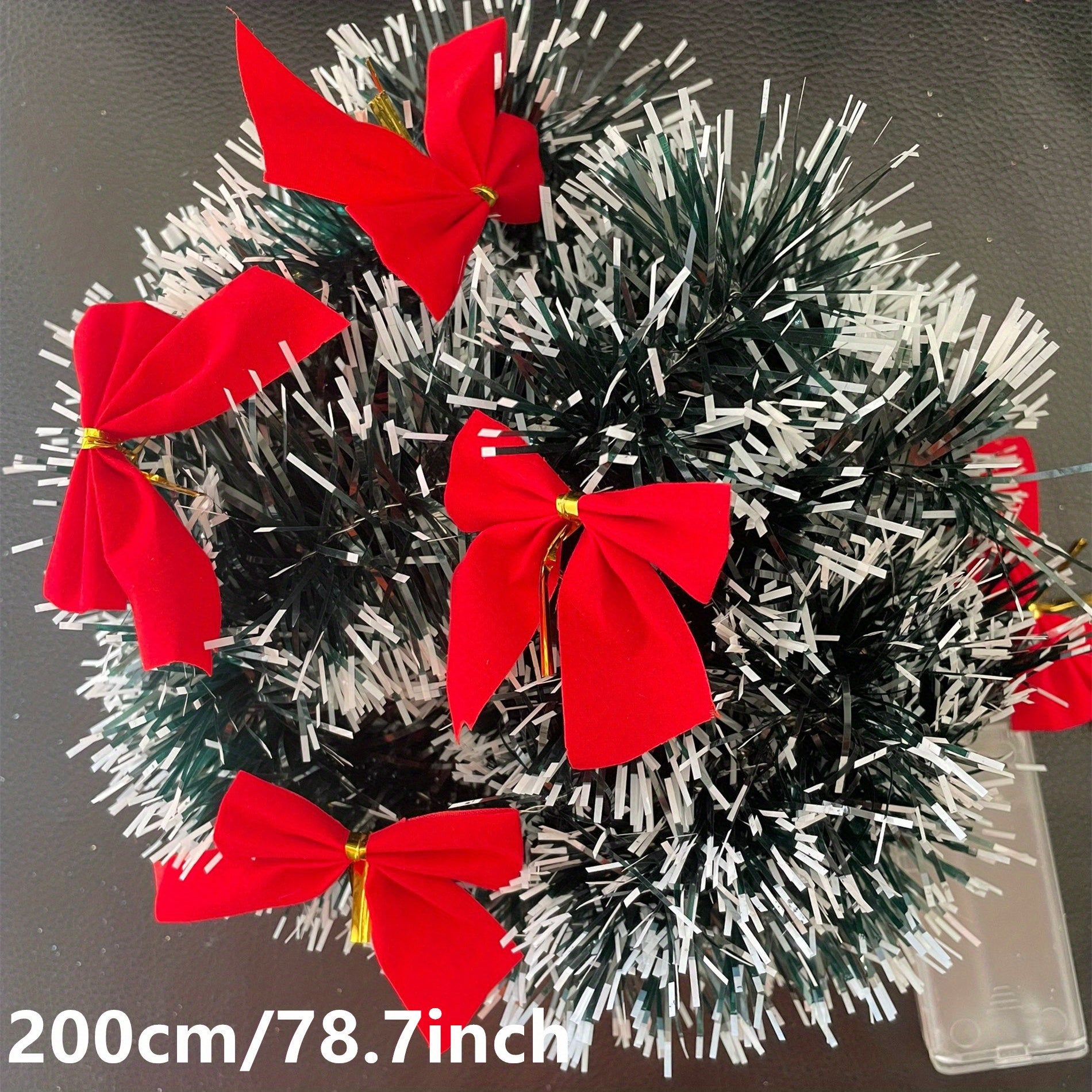 FestiveGleam - 2 Set 30 LED Kerst Tinsel Slinger met Batterijvoeding2set 30LED Kerst Tinsel Slinger Kunstmatige Kerst Slinger met LED Verlichting Batterij Kerst Metallic Twist Hangende Slinger Openhaard Mantel Decor voor Balustrade Binnenornamenten