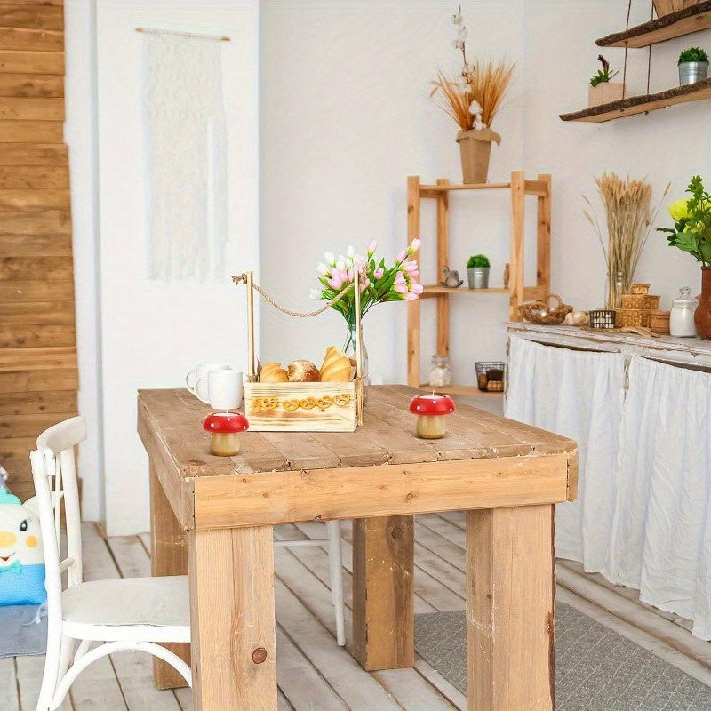 3 piezas de portavelas de madera en forma de seta - Adorable decoración para la mesa