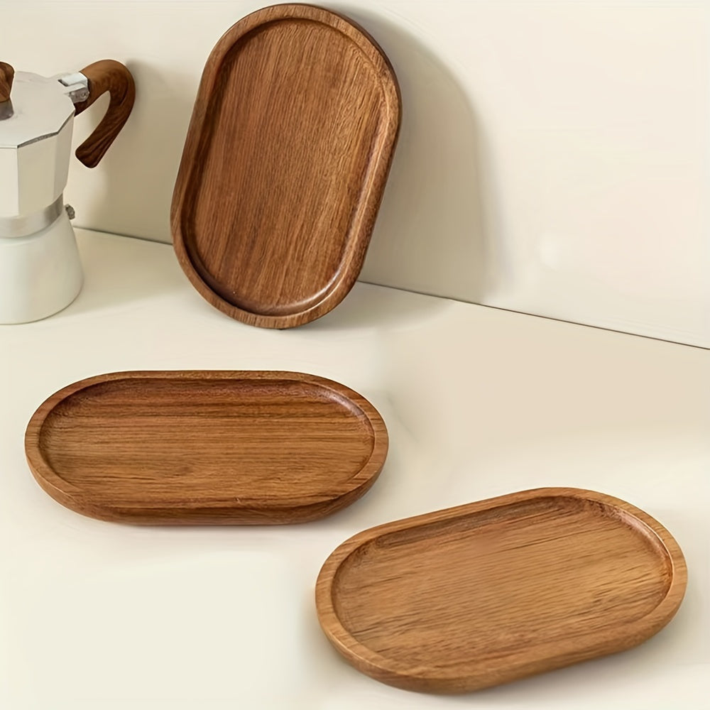 WoodServe - Sottobicchiere in legno stile giapponese ovale