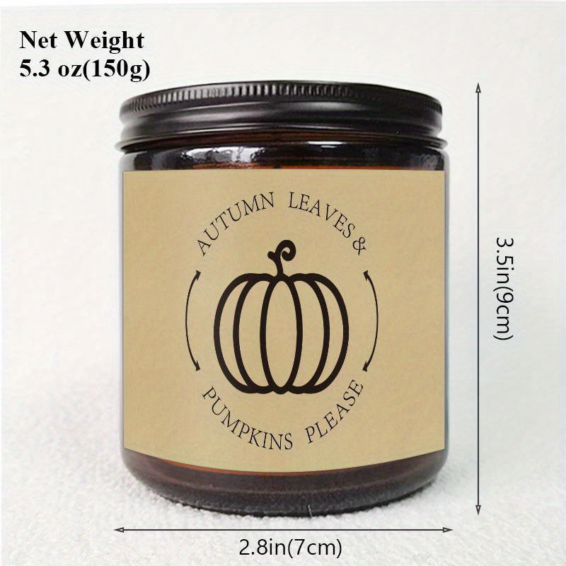 Candela profumata Foglie d'autunno e Zucche - Barattolo di vetro con coperchio, Aromaterapia stagionale senza elettricità