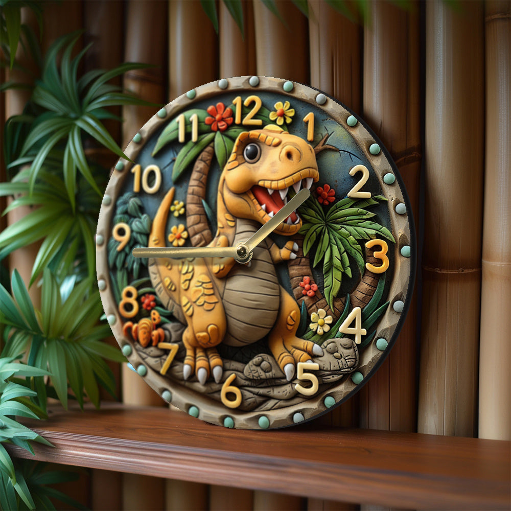 DinoTime - Reloj de pared de dinosaurio divertido