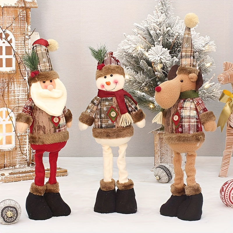 HolidayPop - Staande Kerst Figurineset van 3, Rendier, Sneeuwman & Kerstman