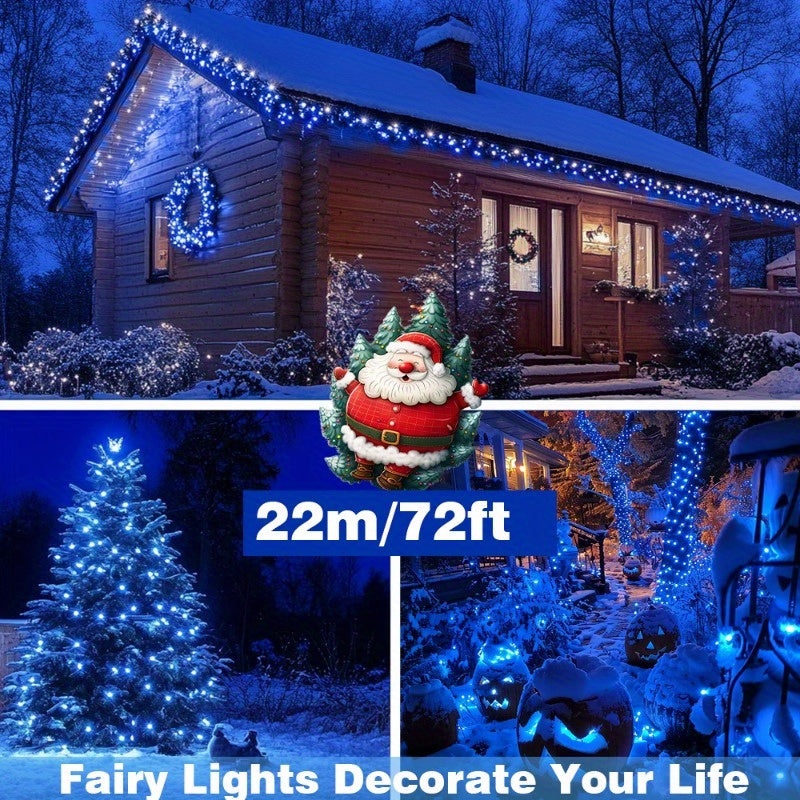 SolarGlow - Blue Solar Rope Lights, Dimmable Outdoor Light String