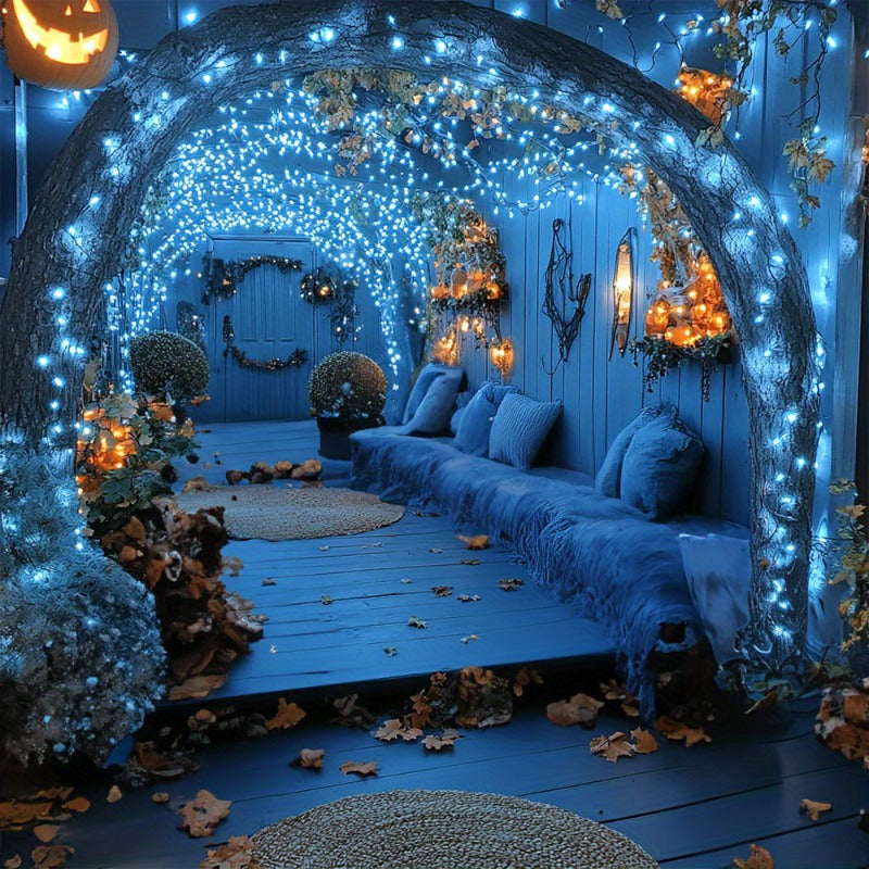 SolarGlow - Blue Solar Rope Lights, Dimmable Outdoor Light String
