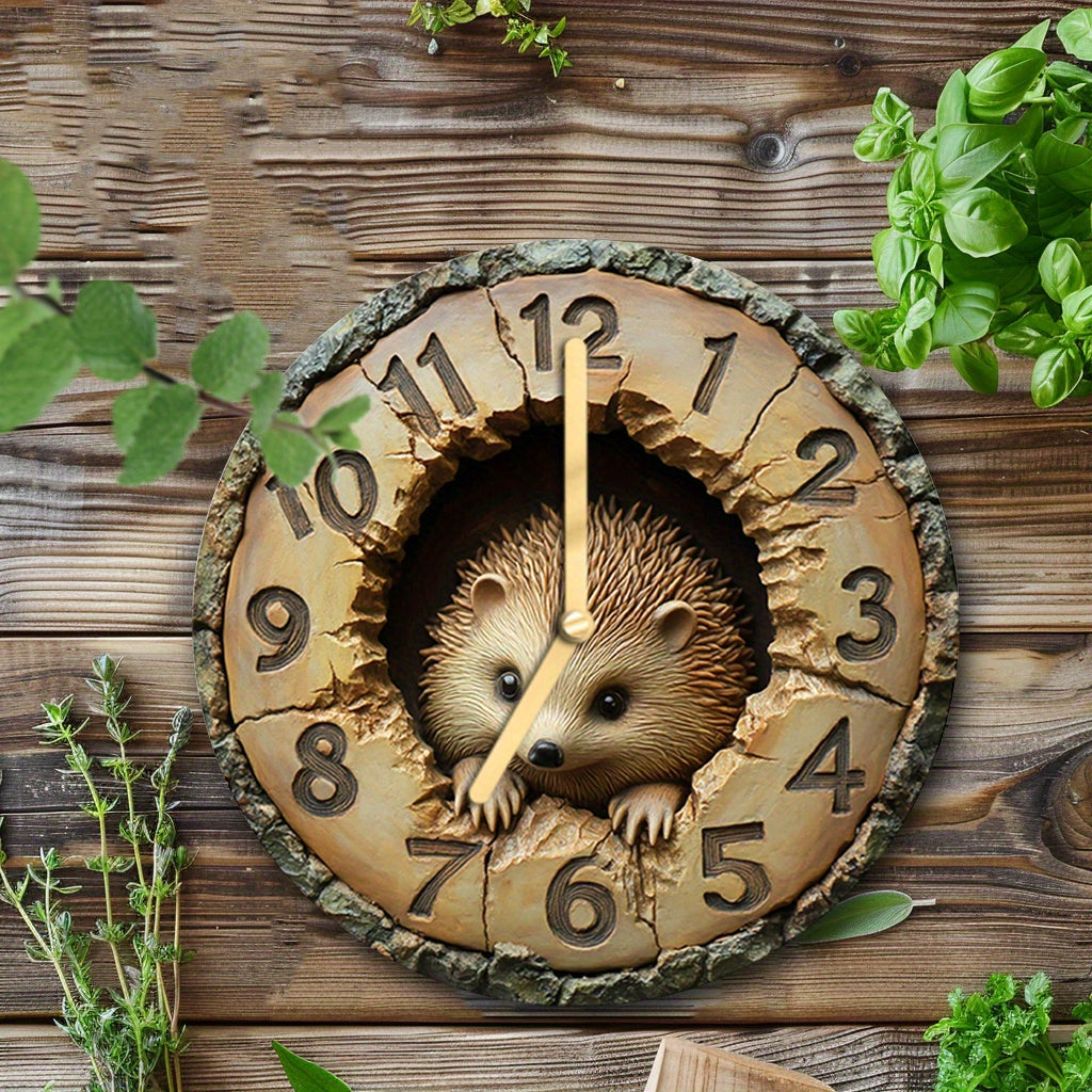 HedgeTime - Reloj de pared decorativo erizo silencioso (20 cm)