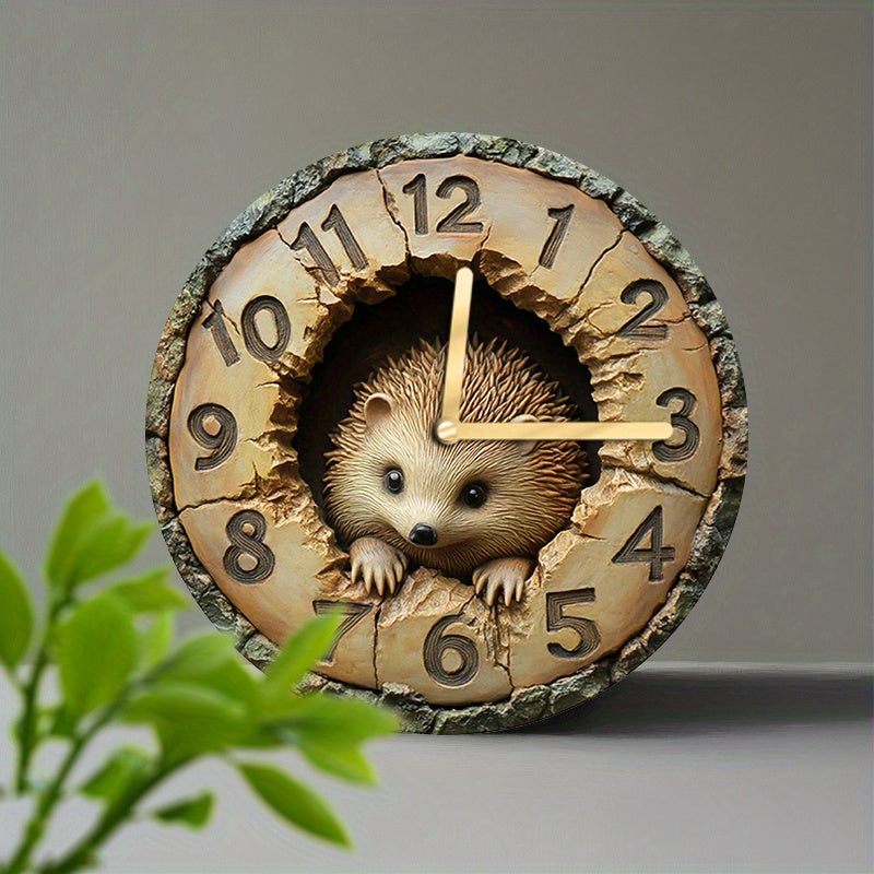 HedgeTime - Silent Decorative Hedgehog Wall Clock (20 cm)